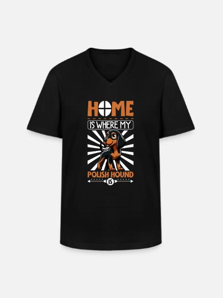 Home - Polish Hound - Men's V-Neck T-Shirt - black