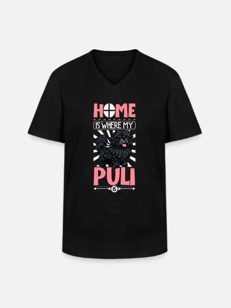 Home - Puli - Men's V-Neck T-Shirt - black