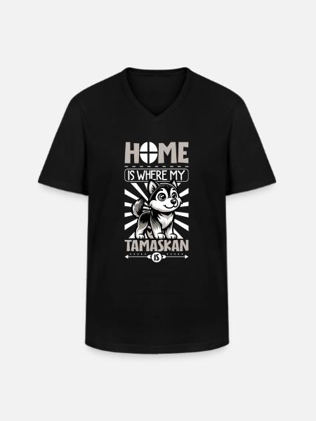 Home - Tamaskan - Men's V-Neck T-Shirt - black