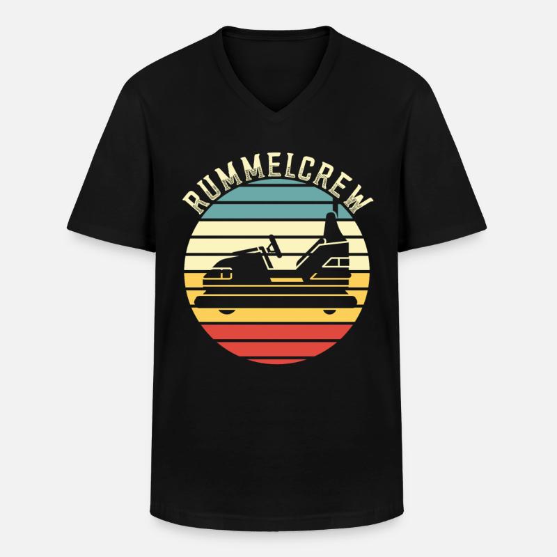 Freizeitpark Kirmes Rummel Autoscooter - Männer-T-Shirt mit V-Ausschnitt - Schwarz