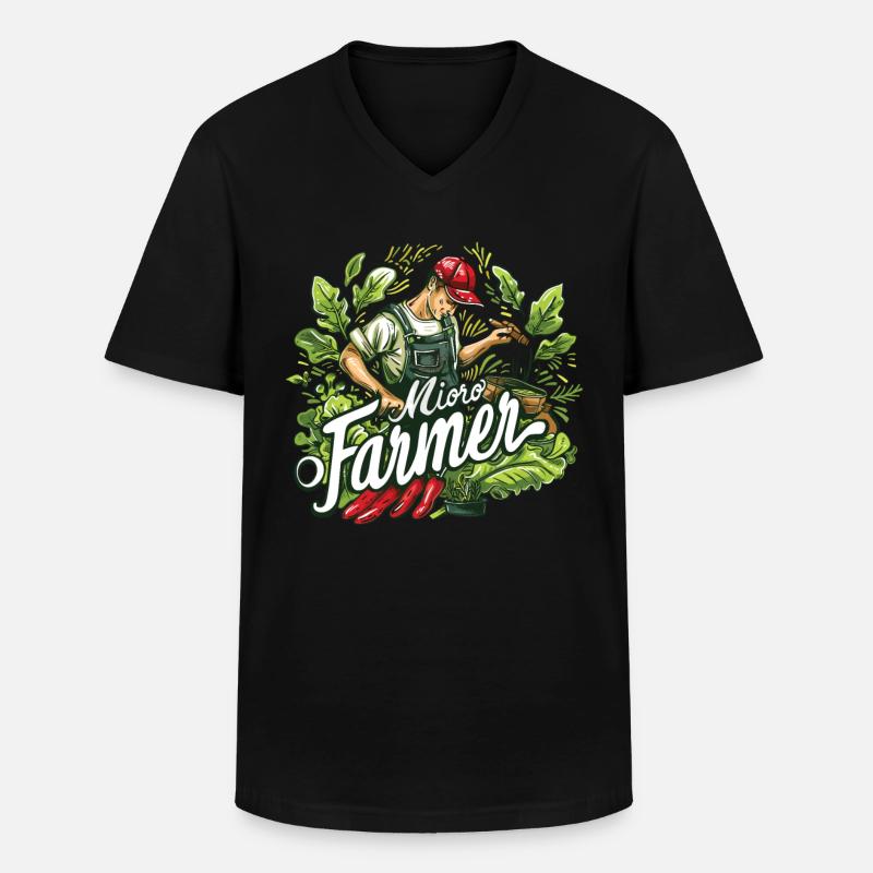 Microgreen Agriculture Gartenarbeit - Männer-T-Shirt mit V-Ausschnitt - Schwarz