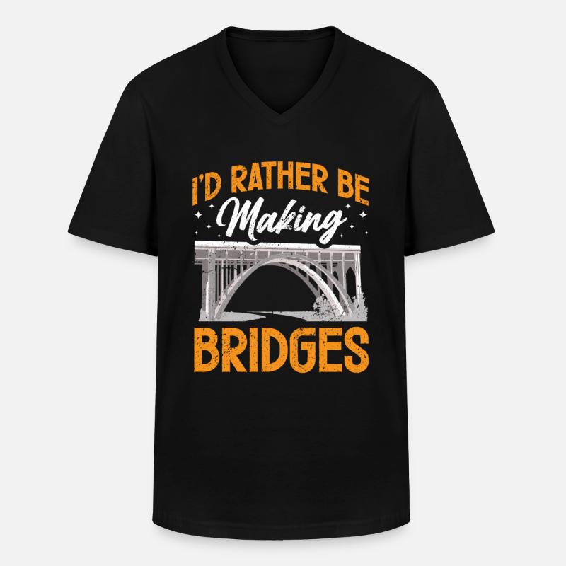 Bridge Construction and Bridge Engineer - Men's V-Neck T-Shirt - black