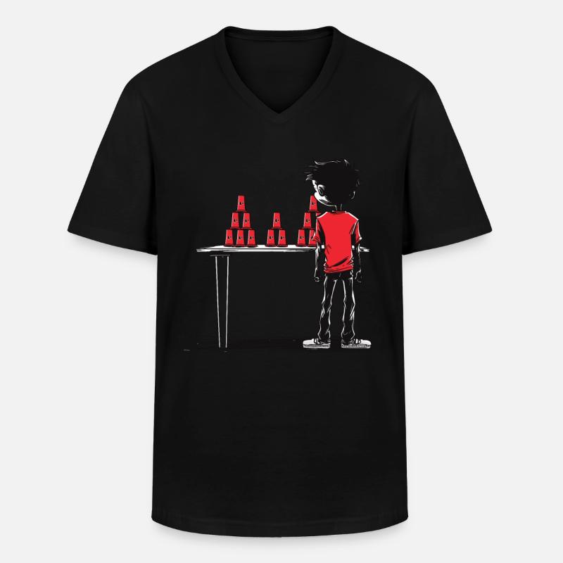 Stapeln Von Bechern Speed Stacker - Männer-T-Shirt mit V-Ausschnitt - Schwarz