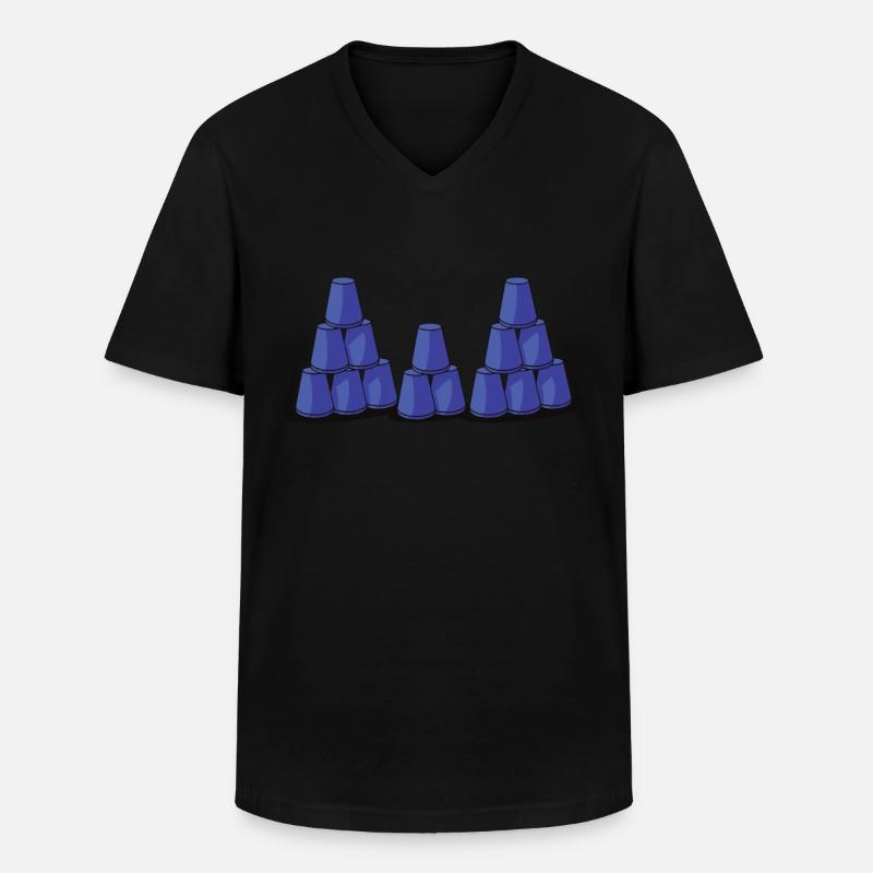 Stapeln Von Bechern Speed Stacker - Männer-T-Shirt mit V-Ausschnitt - Schwarz