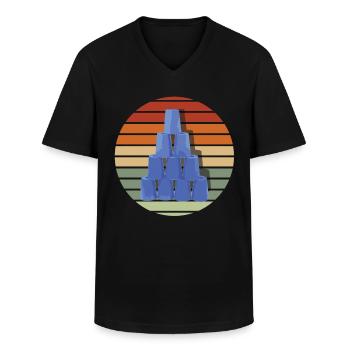 Empilage de gobelets Speed Stacker - T-shirt col V Homme - noir - Devant - AI Model Male 178 dark (178cm)