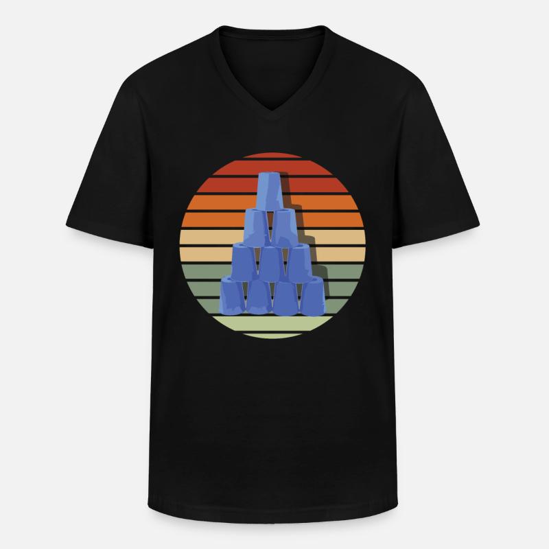 Stapeln Von Bechern Speed Stacker - Männer-T-Shirt mit V-Ausschnitt - Schwarz