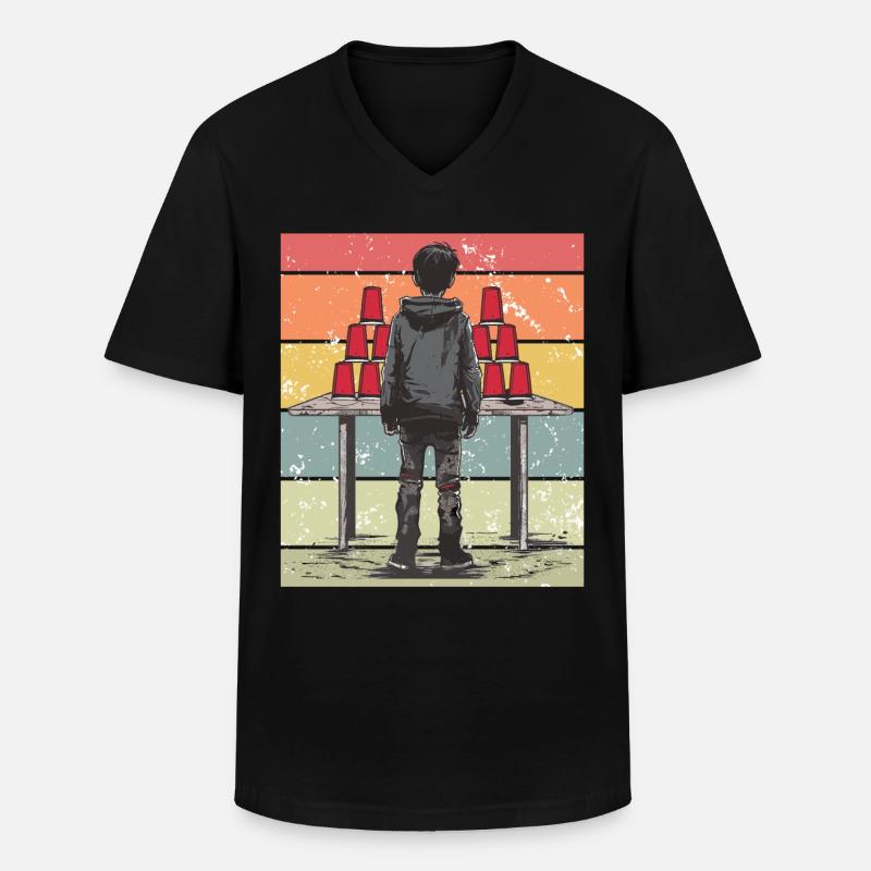 Stacking Cups Speed Stacker - Men's V-Neck T-Shirt - black
