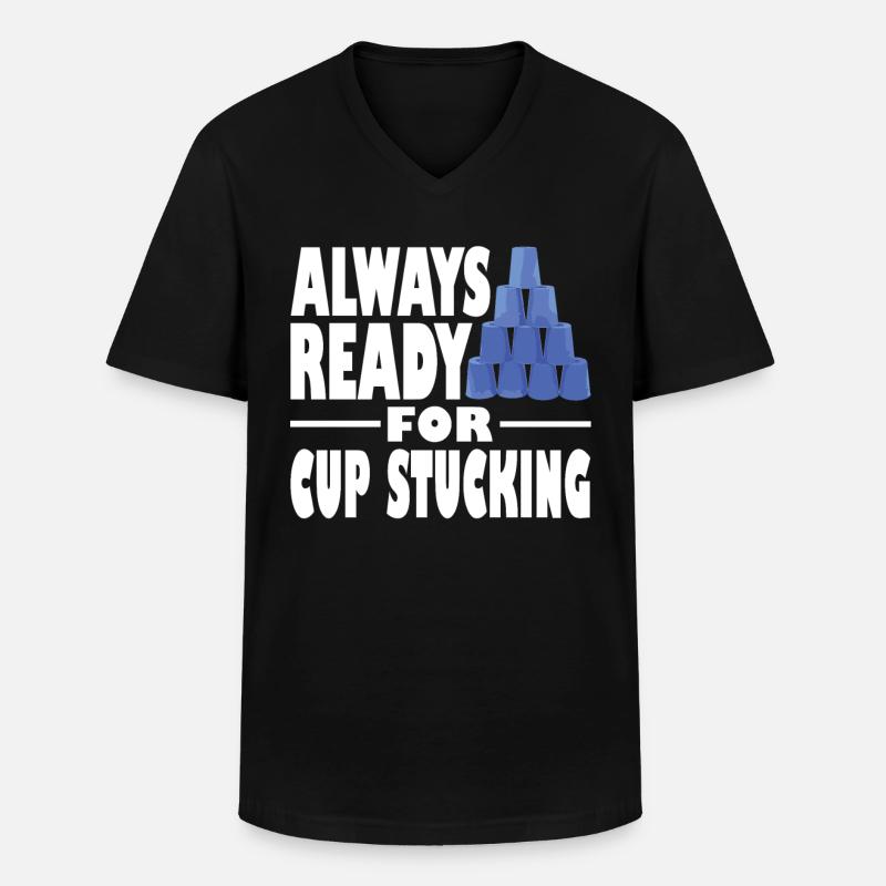 Stapeln Von Bechern Speed Stacker - Männer-T-Shirt mit V-Ausschnitt - Schwarz