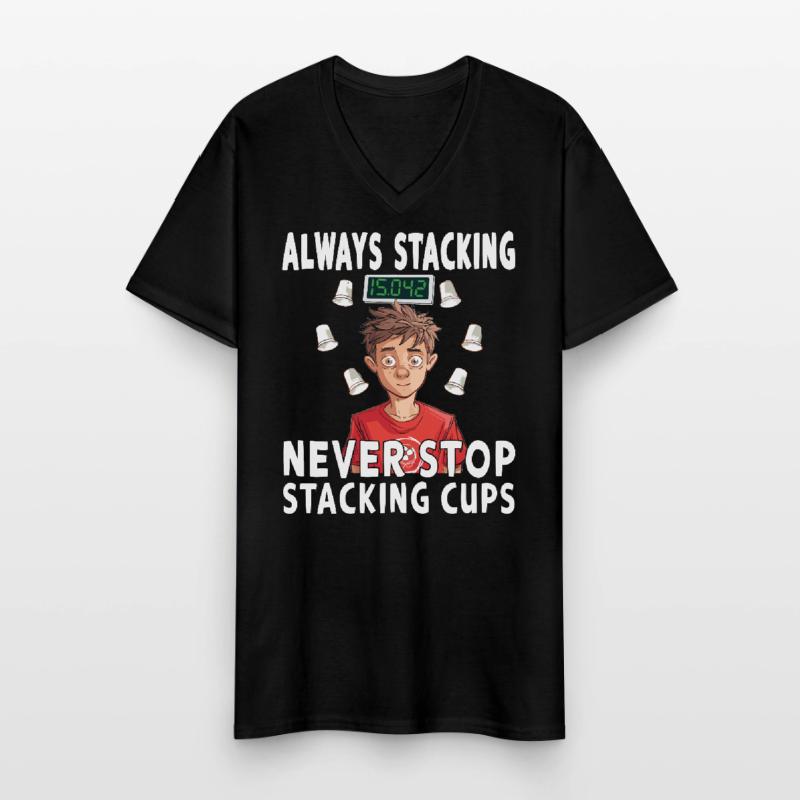 Stacking Cups Speed Stacker Men's V-Neck T-Shirt