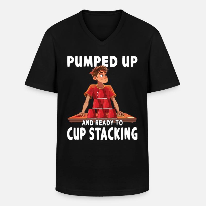 Stacking Cups Speed Stacker - Men's V-Neck T-Shirt - black