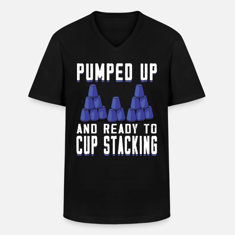Stapeln Von Bechern Speed Stacker - Männer-T-Shirt mit V-Ausschnitt - Schwarz