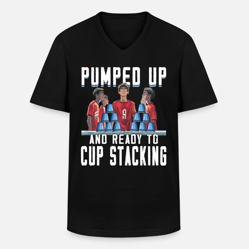 Stapeln Von Bechern Speed Stacker - Männer-T-Shirt mit V-Ausschnitt - Schwarz