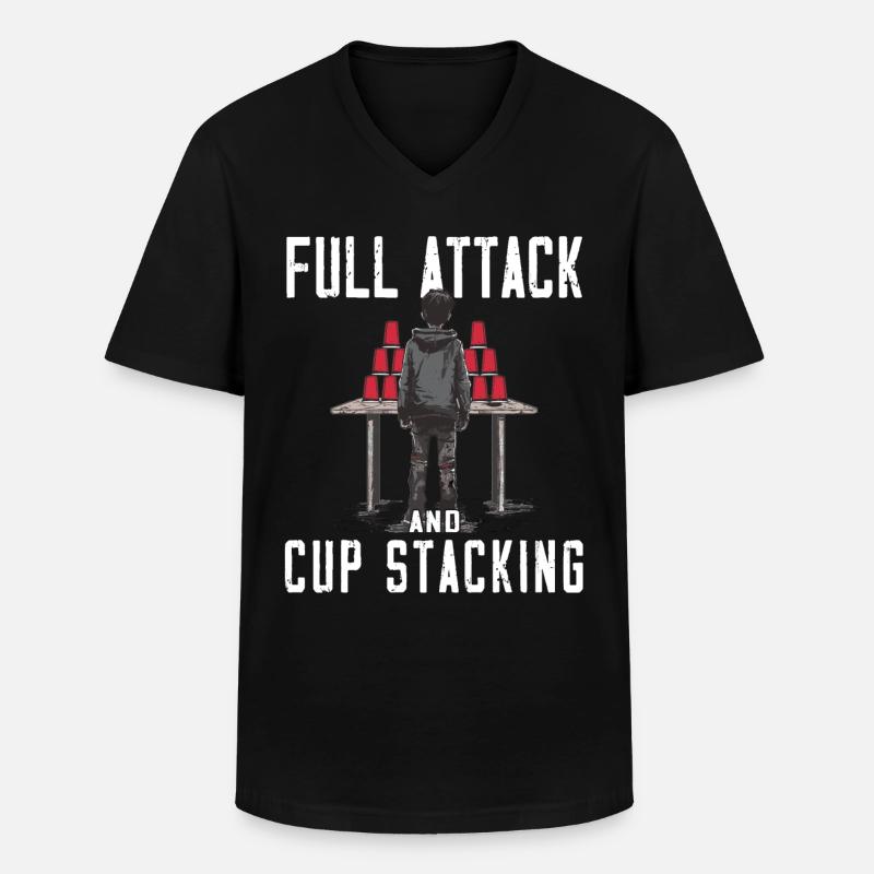 Stacking Cups Speed Stacker - Men's V-Neck T-Shirt - black