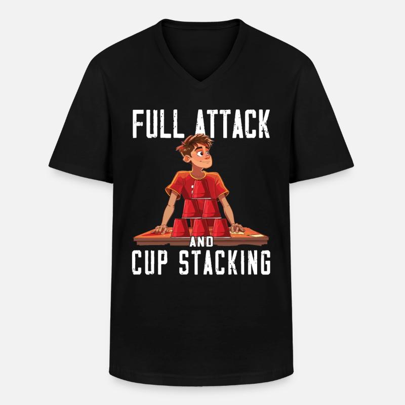 Stacking Cups Speed Stacker - Men's V-Neck T-Shirt - black