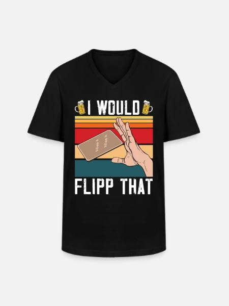 Bierdeckel Umdrehen Spiel - Männer-T-Shirt mit V-Ausschnitt - Schwarz