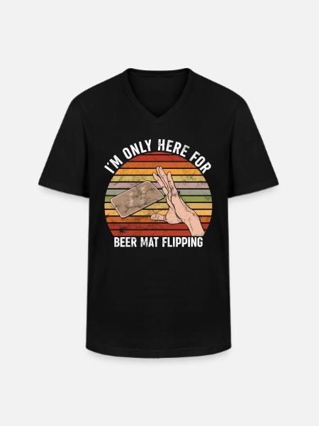Bierdeckel Umdrehen Spiel - Männer-T-Shirt mit V-Ausschnitt - Schwarz