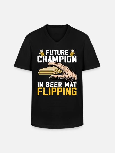 Coasters Flip Game Beer - Men's V-Neck T-Shirt - black