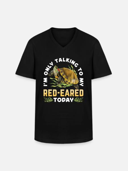 Red-eared turtle lovers - Men's V-Neck T-Shirt - black