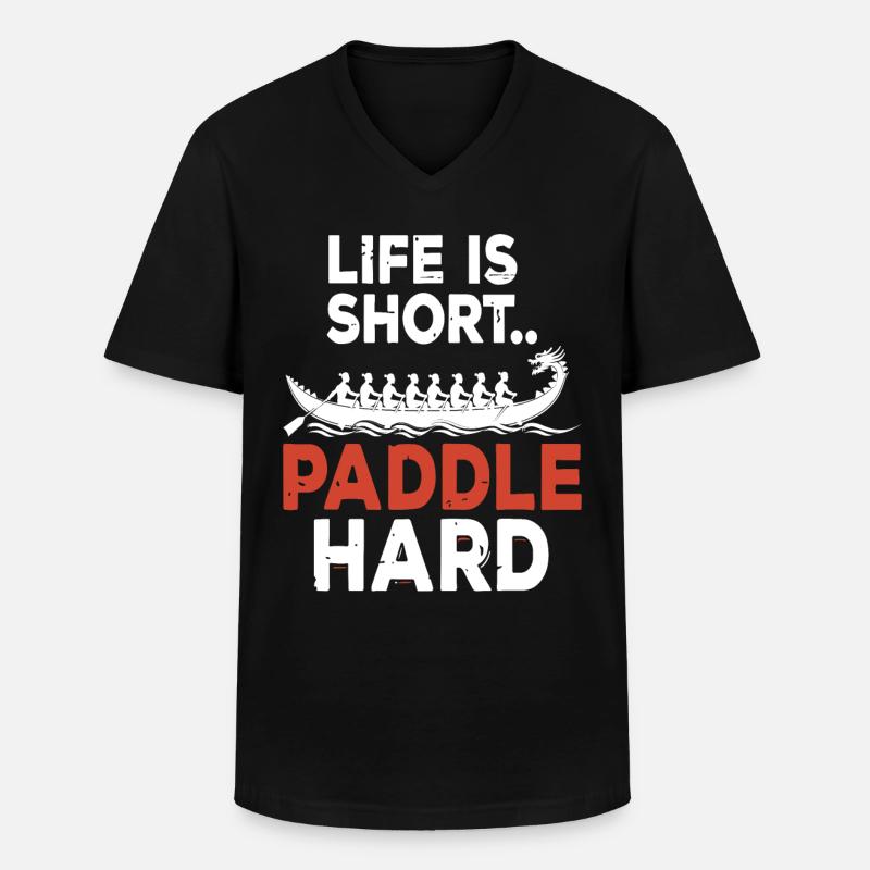 Lustiges Drachenboot-paddel - Männer-T-Shirt mit V-Ausschnitt - Schwarz