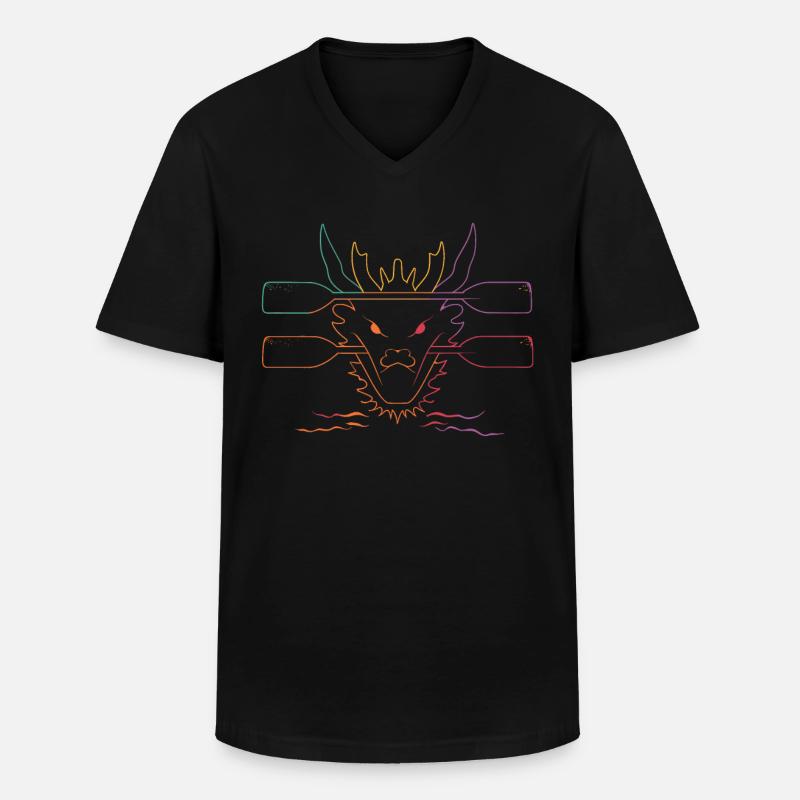 Lustiges Drachenboot-paddel - Männer-T-Shirt mit V-Ausschnitt - Schwarz
