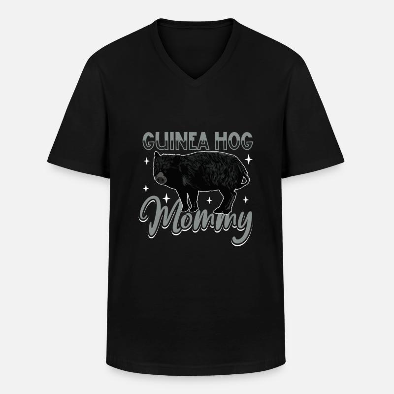Guinea Hog Mama - Männer-T-Shirt mit V-Ausschnitt - Schwarz