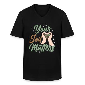 Dear Soil Science Agricultural Scientist - Men's V-Neck T-Shirt - black - Front - AI Model Male 178 dark (178cm)