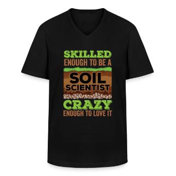 Dear Soil Science Agricultural Scientist - Men's V-Neck T-Shirt - black - Front - AI Model Male 178 dark (178cm)