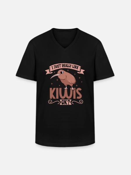 I love my kiwi - Men's V-Neck T-Shirt - black