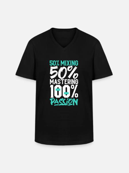 100 percent passion - sound engineer - Men's V-Neck T-Shirt - black