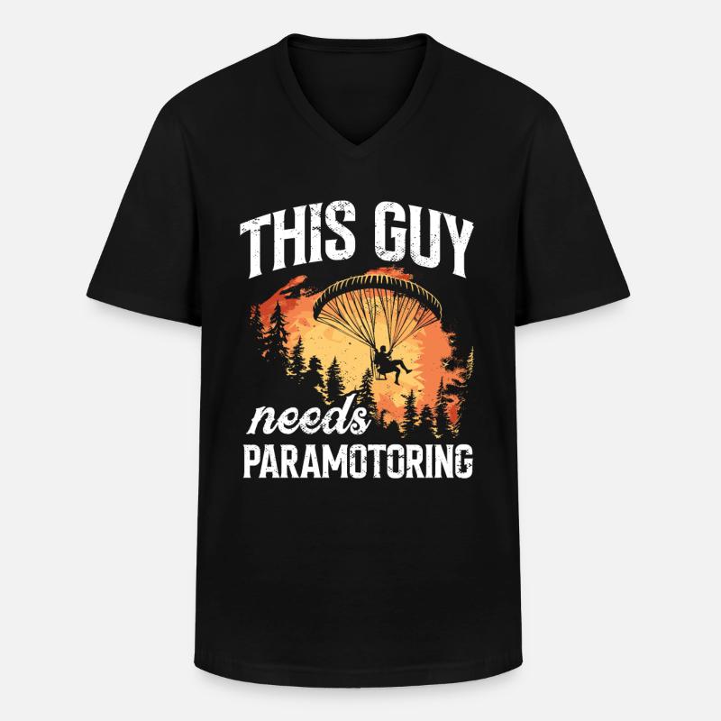 Paramotoring paramotoring - Men's V-Neck T-Shirt - black