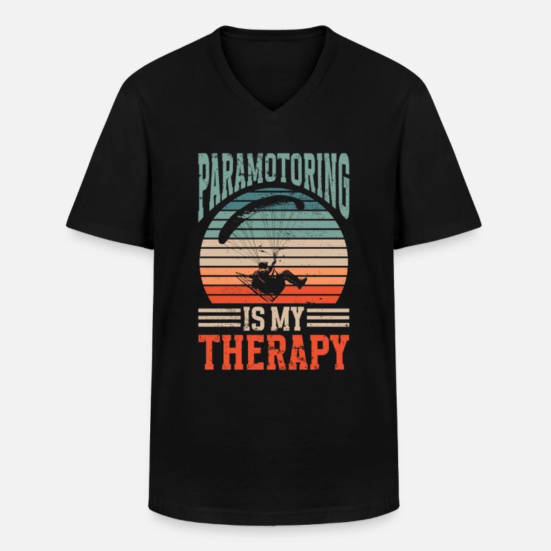 Paramoteur paramoteur - T-shirt col V Homme - noir