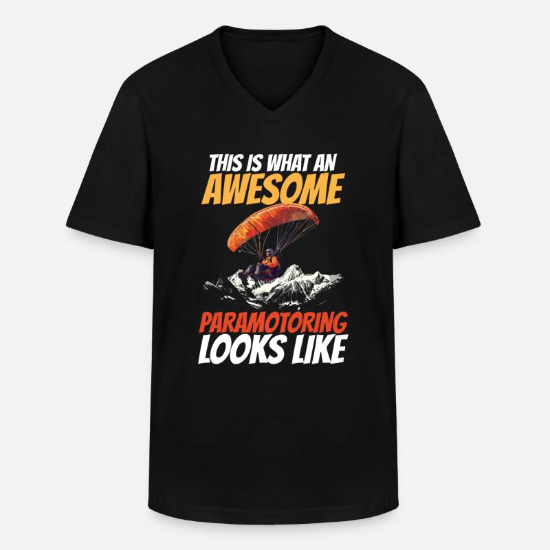Paramoteur paramoteur - T-shirt col V Homme - noir