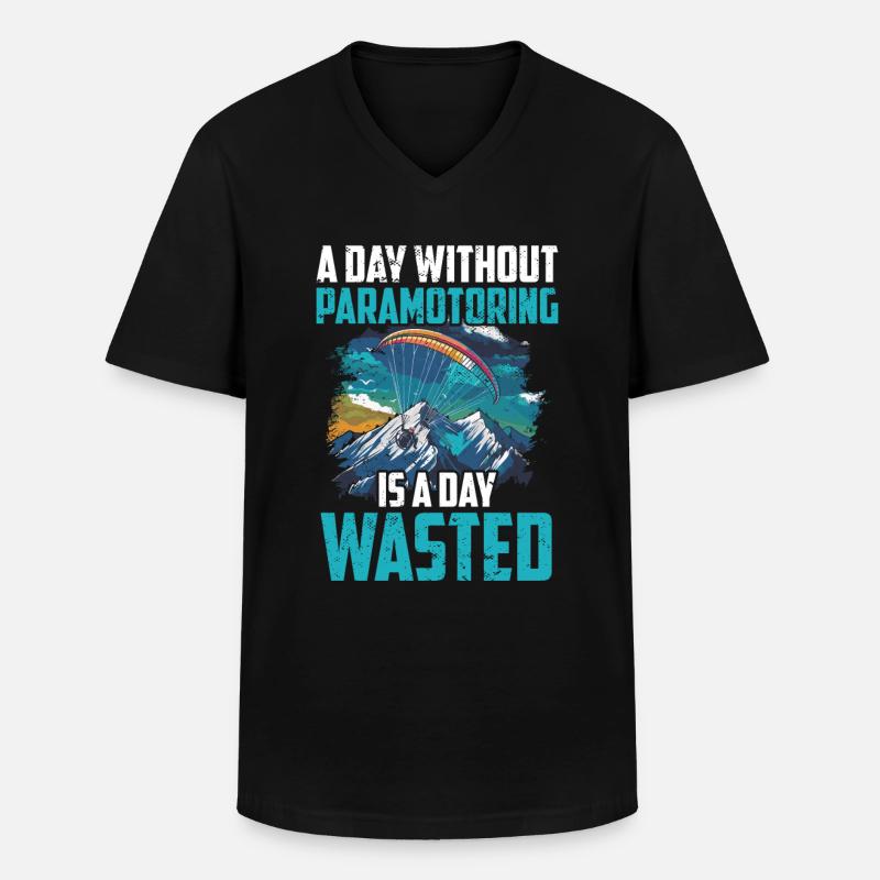 Paramotoring paramotoring - Men's V-Neck T-Shirt - black