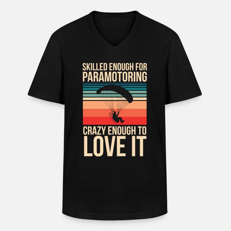 Paramoteur Paramoteur - T-shirt col V Homme - noir