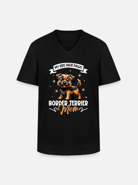 Border Terrier Mom - Men's V-Neck T-Shirt - black