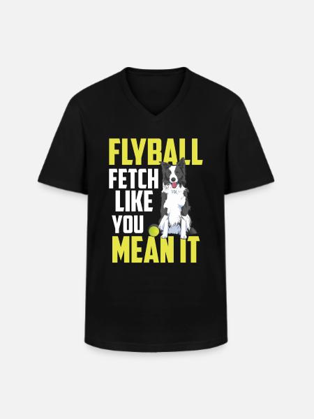 Flyball Canine Sport Agility Parcour Dog - Klassisk herre T-shirt med V-udskæring - sort