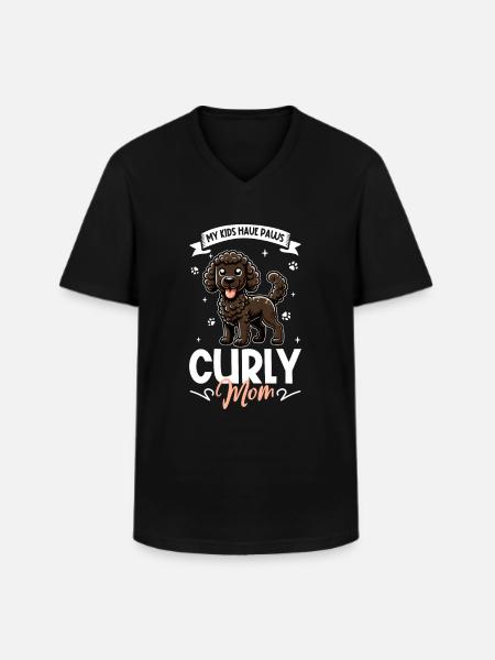 Curly-coated Retriever Mom - Men's V-Neck T-Shirt - black