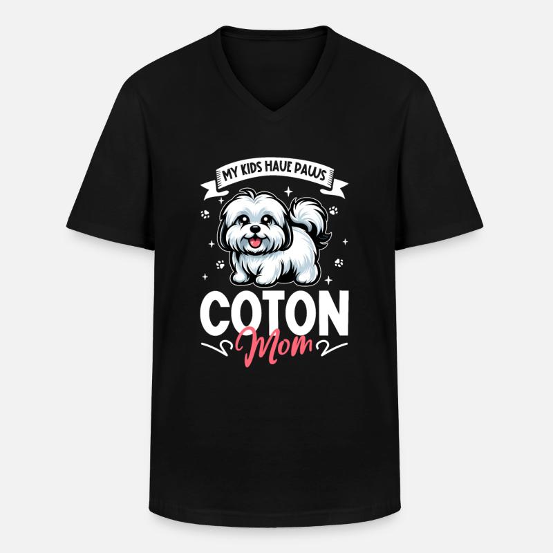 Coton de Tulear Mama - Men's V-Neck T-Shirt - black