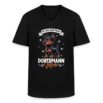 Dobermann Mama - Männer-T-Shirt mit V-Ausschnitt - Schwarz - Vorne - AI Model Male 178 dark (178cm)
