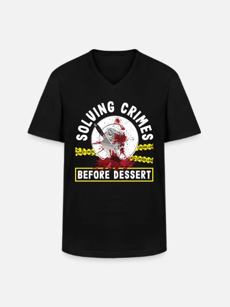 Krimidinner, Krimi-dinner - Männer-T-Shirt mit V-Ausschnitt - Schwarz