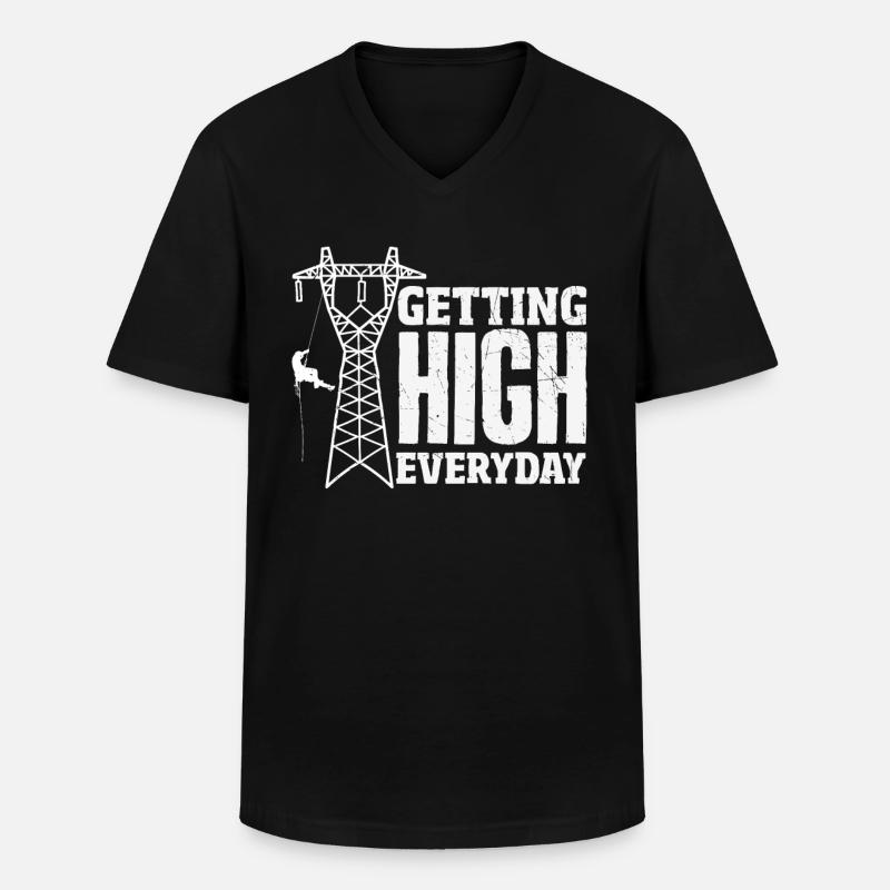 Turmkletterer-techniker Turmarbeiter - Männer-T-Shirt mit V-Ausschnitt - Schwarz