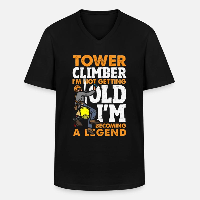 Turmkletterer-techniker Turmarbeiter - Männer-T-Shirt mit V-Ausschnitt - Schwarz