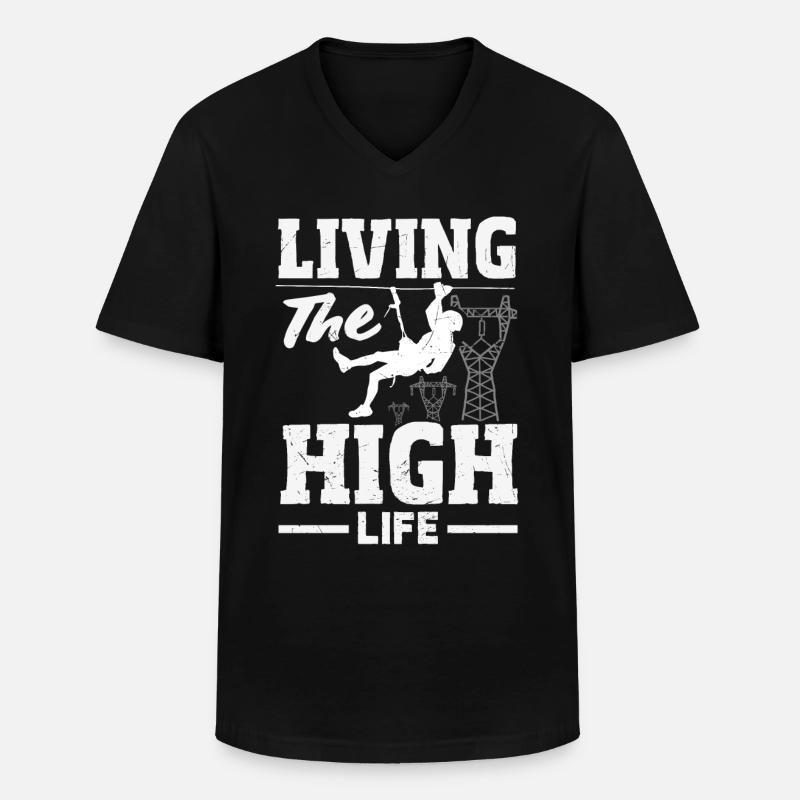 Turmkletterer-techniker Turmarbeiter - Männer-T-Shirt mit V-Ausschnitt - Schwarz