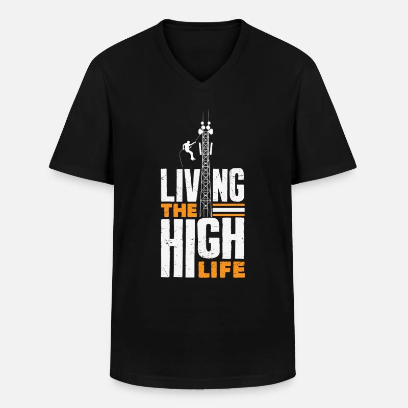 Turmkletterer-techniker Turmarbeiter - Männer-T-Shirt mit V-Ausschnitt - Schwarz
