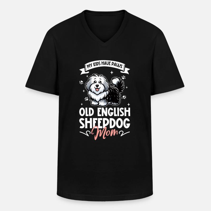 Bobtail Mama - Männer-T-Shirt mit V-Ausschnitt - Schwarz