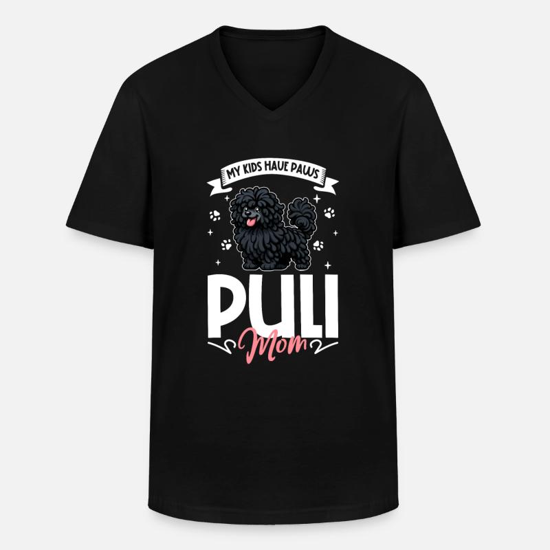 Puli Mama - Men's V-Neck T-Shirt - black