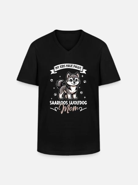 Saarloos Wolfdog Mom - Men's V-Neck T-Shirt - black