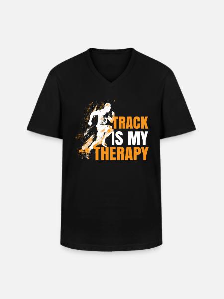 Leichtathletik Leichtathletikspiele - Männer-T-Shirt mit V-Ausschnitt - Schwarz