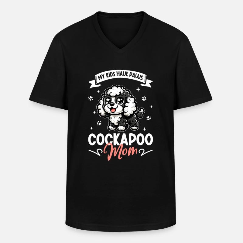 Cockapoo Mama - Männer-T-Shirt mit V-Ausschnitt - Schwarz