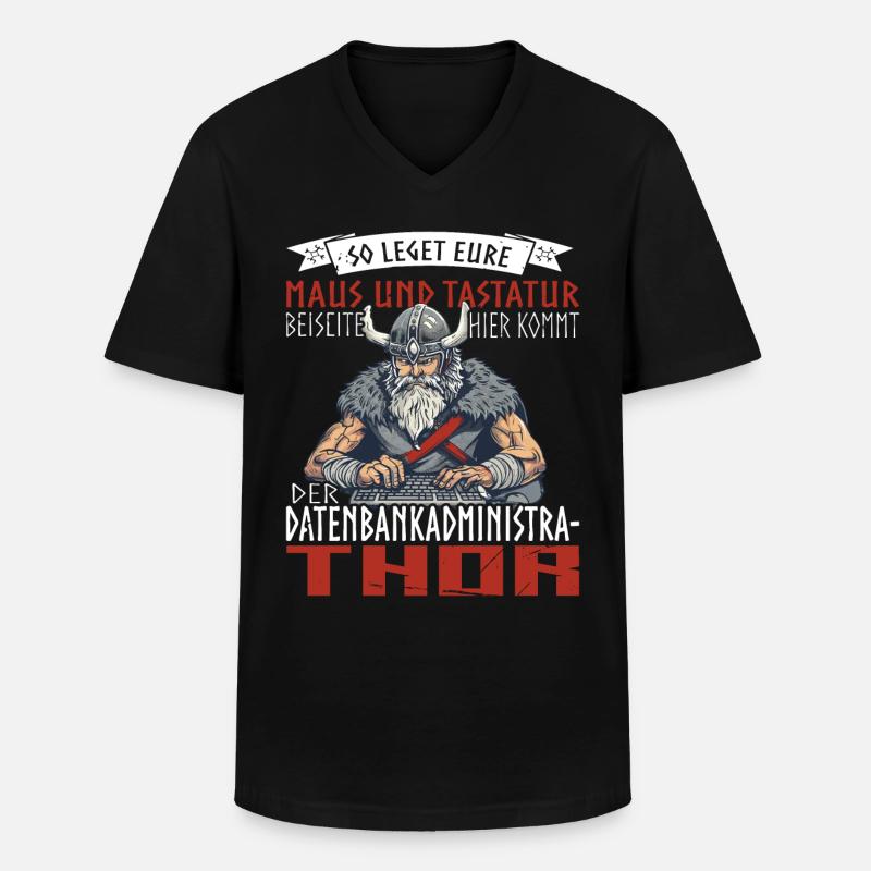 Datenbankadministrathor Codierung Datenanalyst - Männer-T-Shirt mit V-Ausschnitt - Schwarz